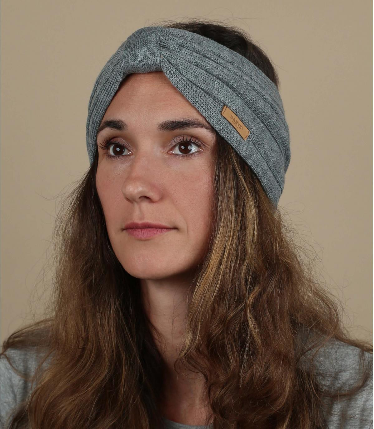 Stirnband grau gebunden Zitoun Headband heather grey